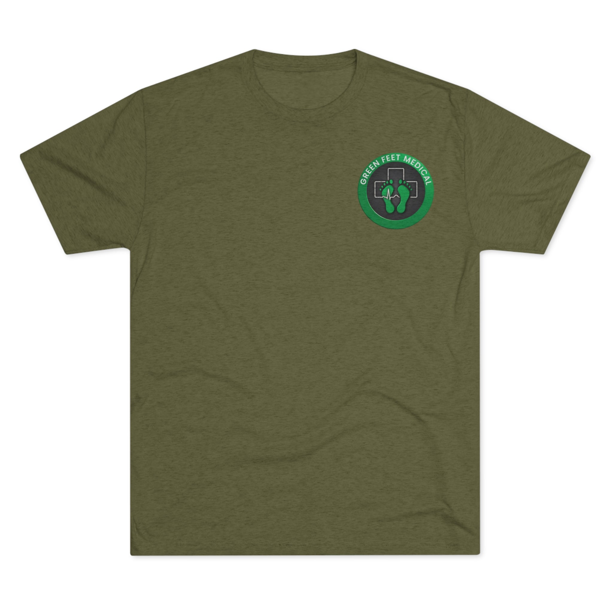 Green Feet Medical (front) and Whole Blood Homie (back) Unisex Tri-Blend