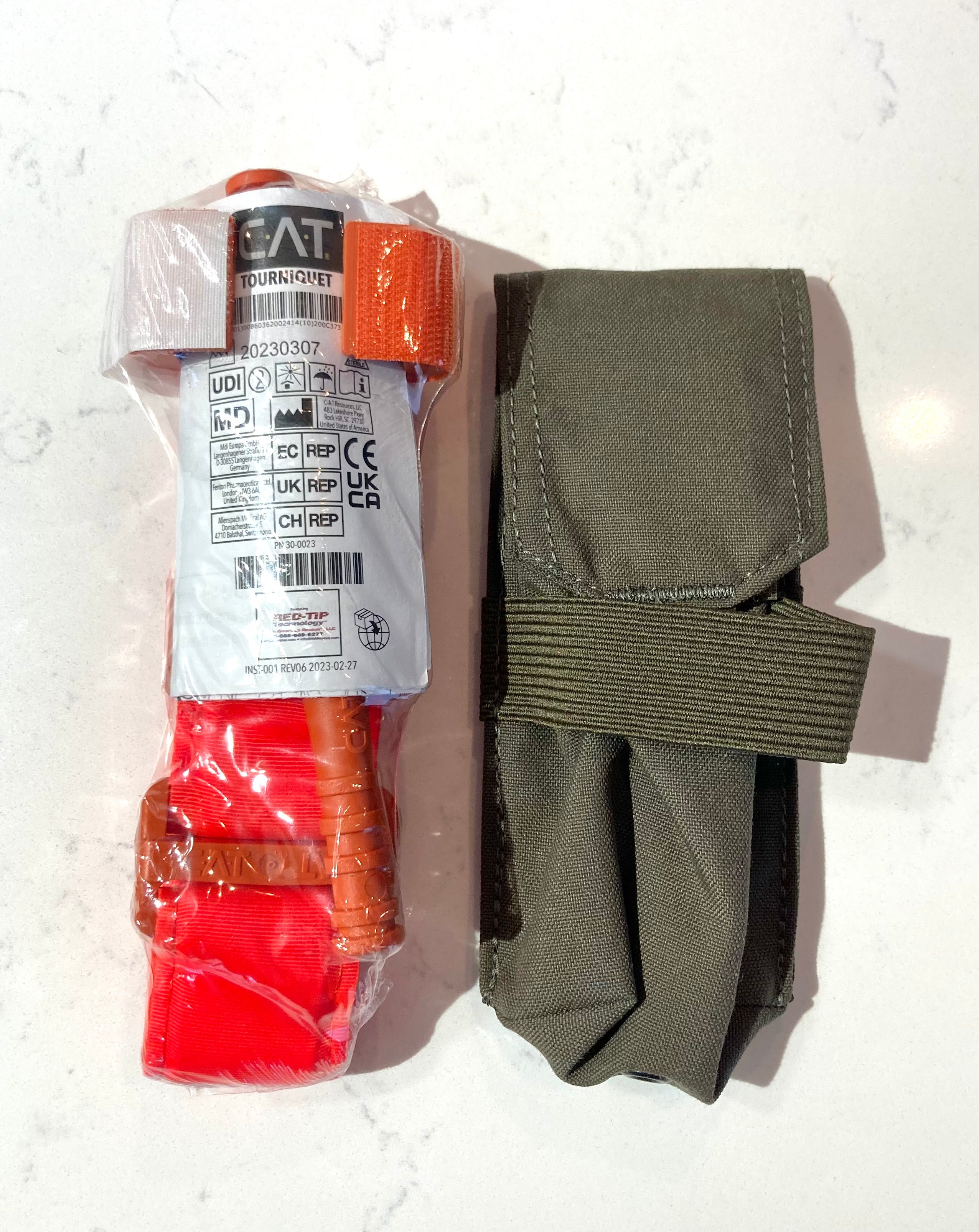 Gen 7 CAT with TYR Tactical Tourniquet Pouch greenfeetmedical